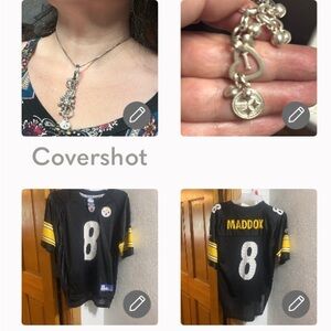 NFL Steelers Jersey Maddox 8 SzL+Sterling 925🏈Necklace